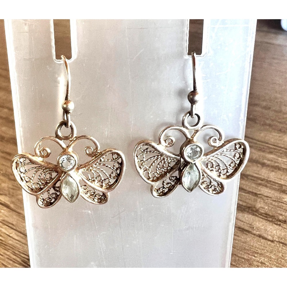 Sterling Silver Filigree Butterfly Earrings